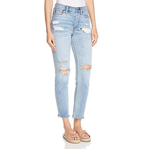 New Free People Womens Lacey Stilt Jean Cotton Denim